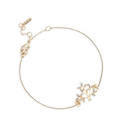 Gold plated crystal tree bracelet